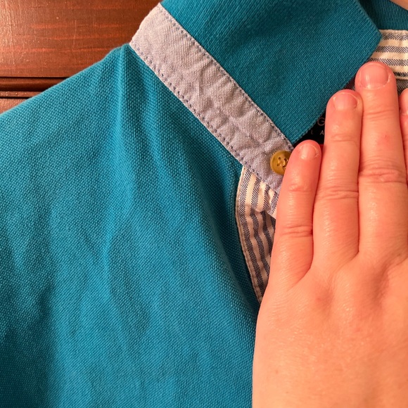 VTG 90s Unisex Bright Blue Polo shirt by Bugle Boy. Size M.Gently worn condition - Picture 6 of 9